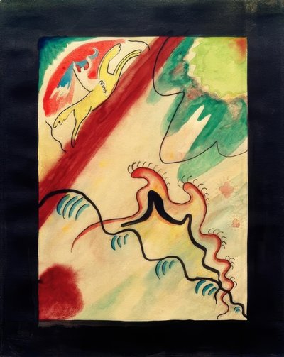 Entwurf für den Umschlag des Almanachs Der Blaue Reiter von Wassily Kandinsky